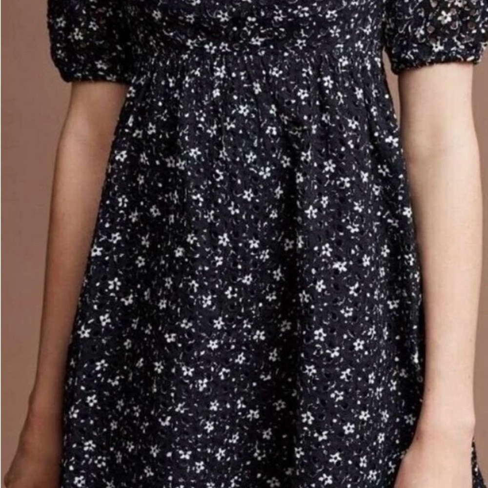 Maeve Lillianne Eyelet Puff Sleeve Midi Dress